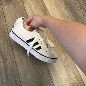 Kids Adidas White Nizza Shoes